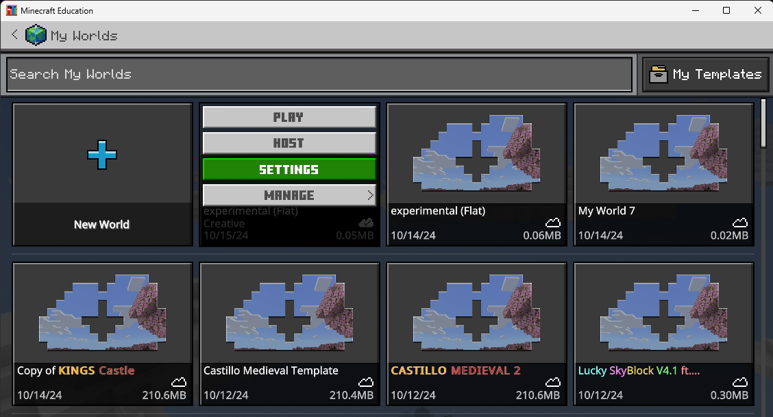 MCedu settings click image