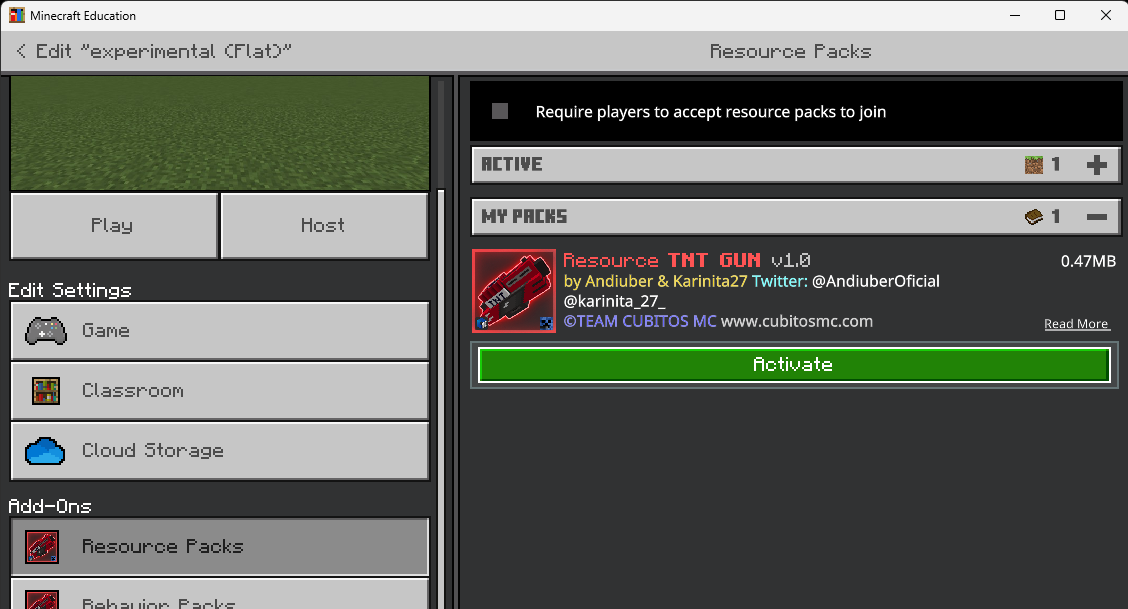 MCedu activate resource click image